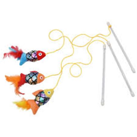 Jouet baguette poisson Multipet pour chat 1 manquant
