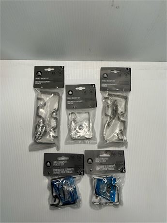 Lot de 5 ens. supports double et simple (pour tige 5/8 po)
