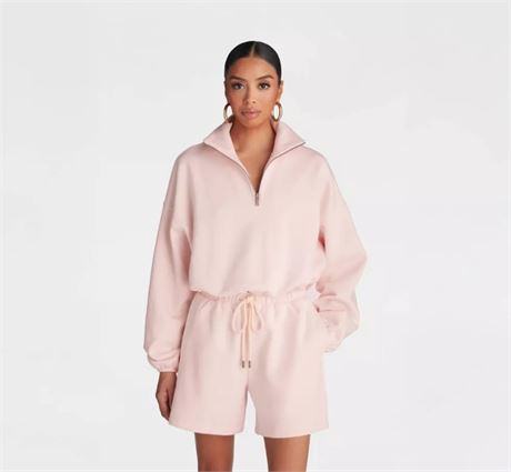 Ouaté quart-zip KBB by KAHLANA femmes - rose clair TP