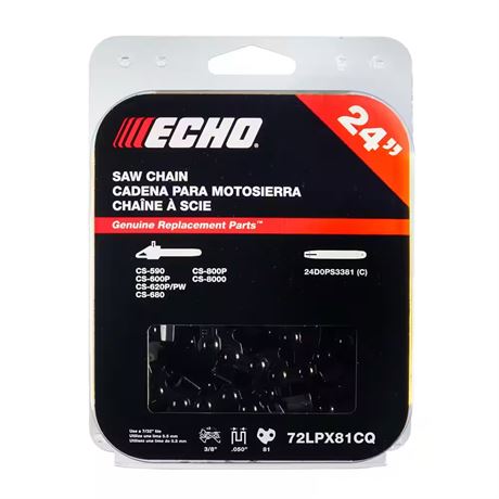 Chaîne de scie 24 po 72LPX chisel 81 maillons pour 24D0PS3881C ECHO