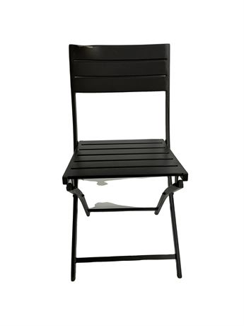Chaise pliante en acier noir