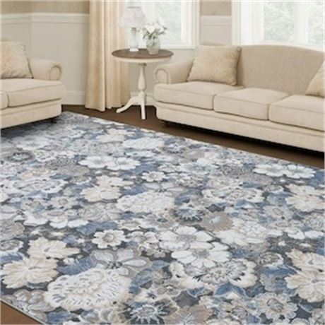 Tapis Laura Ashley Eliza Camden Hi-Low, bleu (5 x 7 pi)