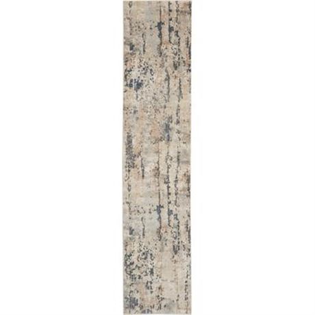 Tapis chemin Nourison Home Quarry QUA01 2'2 x 12 pi - beige/gris