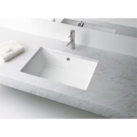 Lavabo rectangulaire 53 cm porcelaine vitrifiée