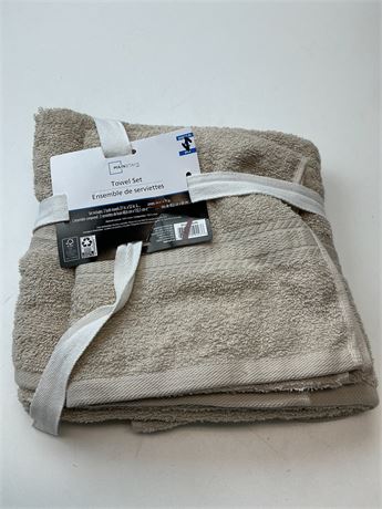Serviettes beiges – ensemble de 2
