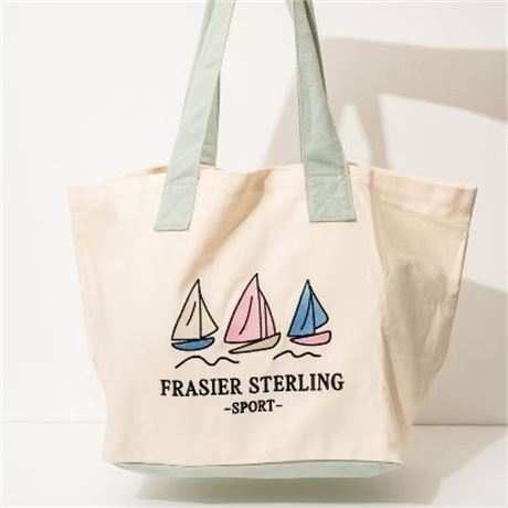 Sac fourre-tout Frasier Sterling Sport voiliers crème/menthe coton