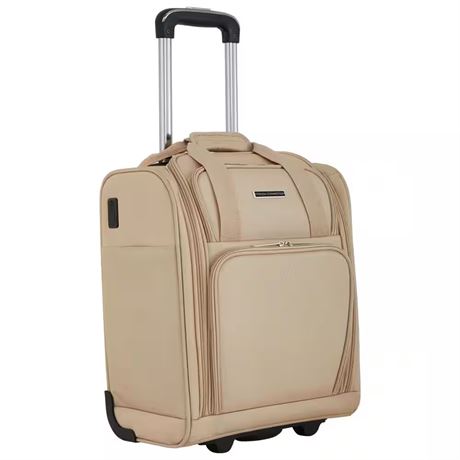 Valise cabine sous siège 16 po USB couleur amande