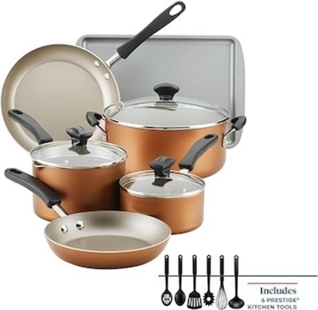 VOIR PHOTOS -Batterie cuisine antiadh. Farberware Cookstart aluminium DiamondMax