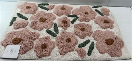 Tapis de bain antidérapant 100 % coton 21 x 34 po