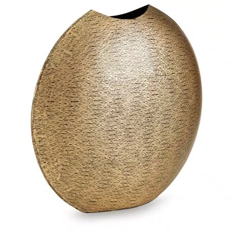 Vase décoratif métal or rond 15 po
