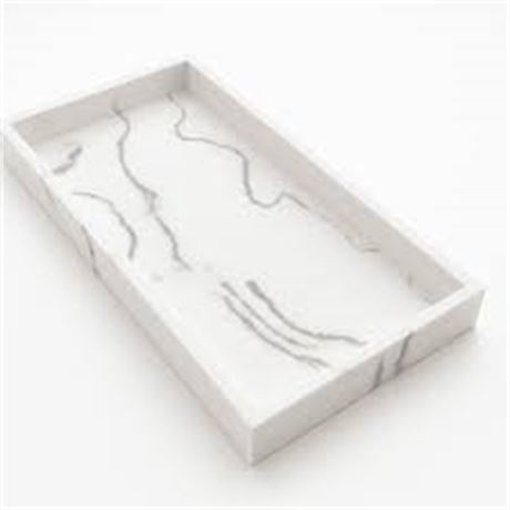 Plateau rectangulaire effet marbre Anko