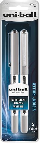 Stylos roller uni-ball Vision 0,7 mm noir paquet de 2