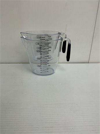 Ensemble 2 tasses à mesurer plastique transparent 16/32 oz avec bec