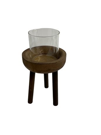 Photophore/vase en verre style farmhouse 3,5 x 10 po