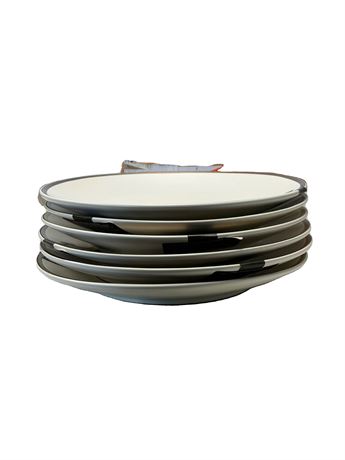 LOT DE 6 - Assiette à dîner Thyme & Table collection Everest, blanc et or
