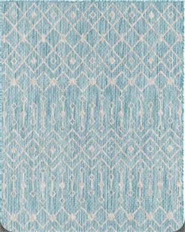 Tapis extérieur Unique Loom Outdoor Trellis T-KZOD10 aqua