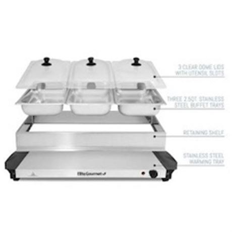 Serveur buffet Elite Gourmet 7,5 pte inox