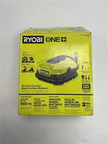 Gonfleur/dégonfleur RYOBI 18V sans fil (OUTIL SEUL)