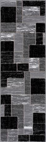 Tapis chemin intérieur géom. LBaiet Solana 2 x 6 noir