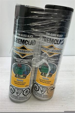 LOT DE 2 - peinture émail antirouille en aérosol pro - NOIR, 426