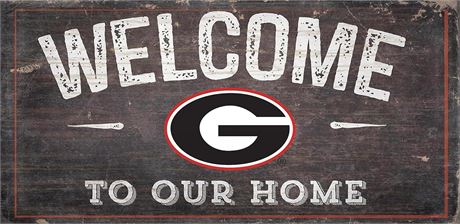 Pancarte bois Fan Creations Georgia Bulldogs 12 x 6 po Welcome vieillie