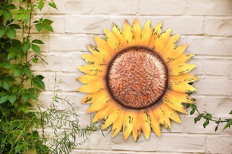 Art mural métal tournesol Hometrends 26 x 26 po