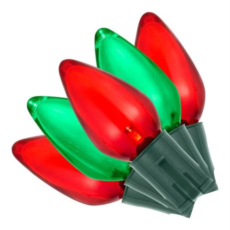 Guirlande LED C9 24 LED rouge et vert lumière douce