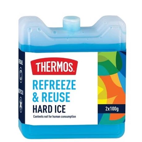 LOT DE 2 PAQUETS DE 2 - Bloc réfrigérant rigide réutilisable Thermos