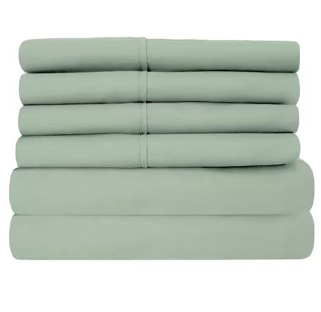 Ensemble de draps de lit 6 pièces VERT DOUBLE