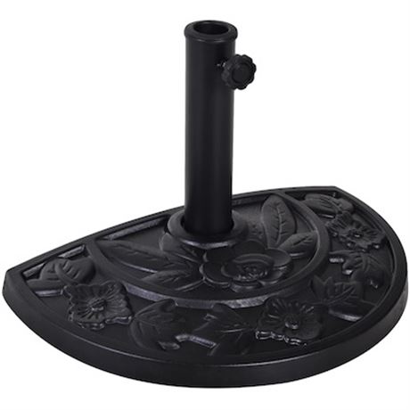 Base de parasol demi-ronde résine Outsunny 20 lb 20 po décor extérieur