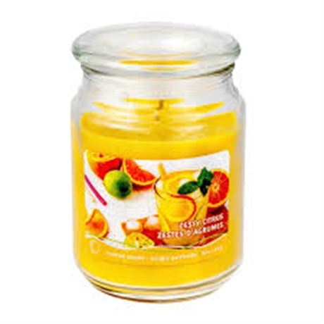 Bougie parfumée 18 oz avec couvercle verre Zesty Citrus