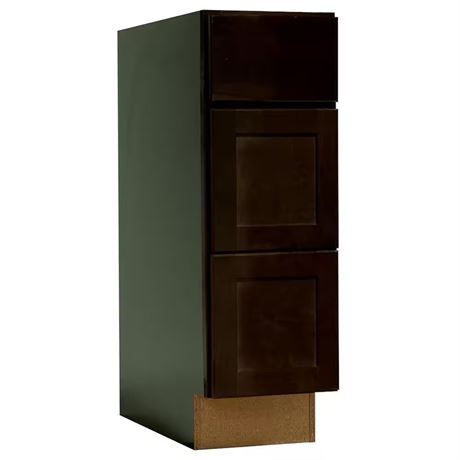 Armoire tiroir vanité Shaker 12 x 34.5 x 21 po (derrière endommagé)