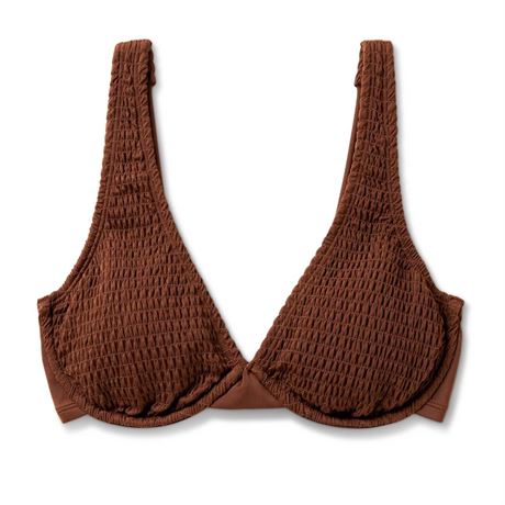 Haut bikini smocké à armature femmes Wild Fable brun bonnet D/DD
