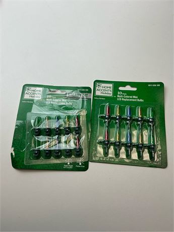 Ampoules mini DEL multicolores de remplacement – lot de 2 paquets