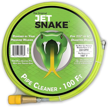 Nettoyeur de conduits 100 pi Sewer Jetter avec tresse acier