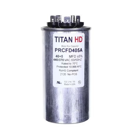 Condensateur rond double voltage TITAN HD 40+5 µF, 440/370 V