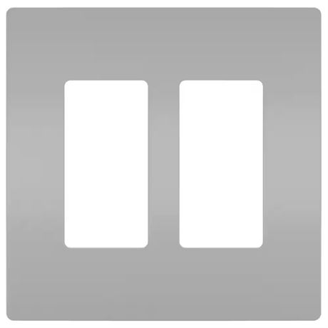 Plaque murale Decora 2 postes sans vis grise