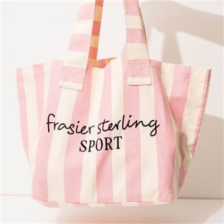 Sac fourre-tout Frasier Sterling Sport rayé crème/rose coton
