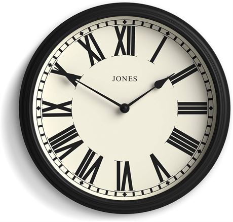 Horloge murale chiffres romains noire 15 po