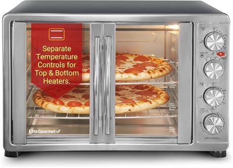 Four convection Elite Gourmet ETO-4510M porte française 47,5 pte 18 tr.