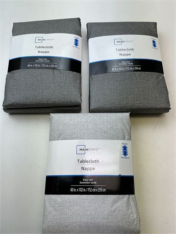 Lot de 3 nappes rectangulaires pour table 8 à 10 personnes