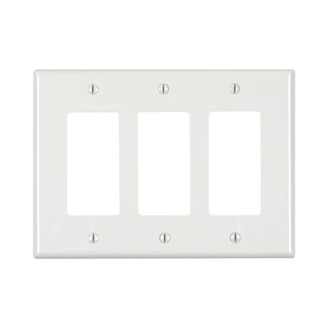 Plaque murale Leviton blanche 3 postes décorateur