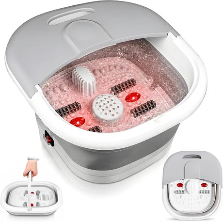 Masseur de pieds pliable chauffant lumière chaude - bain relaxation