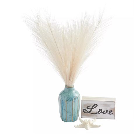 Ens. 3 pcs - déco table Studio 66 Skylar Love boîte, vase et étoile de mer