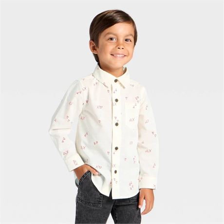 Chemise 18M Saint-Valentin XO manches longues tout-petits garçons C&J