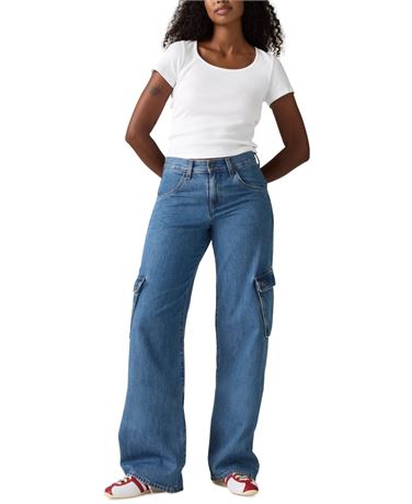 TAILLE 28 x 32 -Jeans amples Superlow Levi's femmes - bleu total
