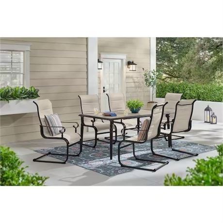 2 BOÎTES - Ens. 7 pcs - salle à manger patio Hampton Bay Glenridge Falls métal
