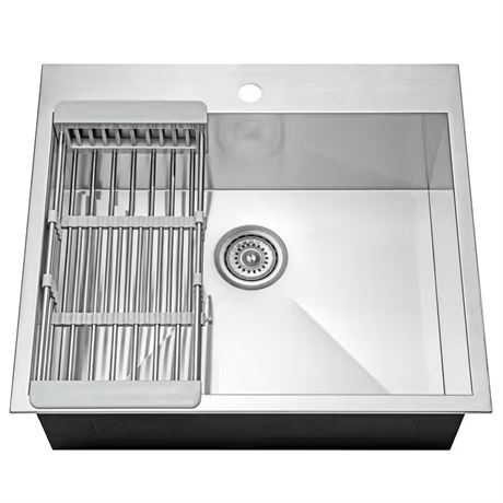 Évier cuisine inox 63,5 x 55,9 cm encastrable