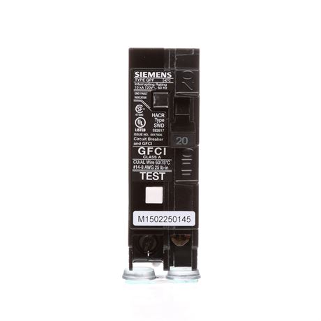 Disjoncteur Siemens 20 A GFCI 1 pôle