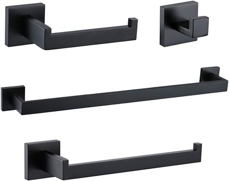 Ensemble accessoires salle de bain TURS noir mat 4 pièces